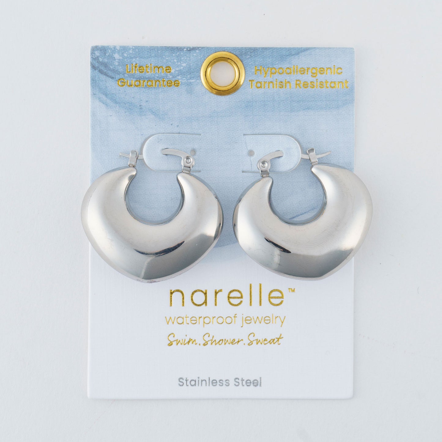 Narelle Waterproof Round Geo Hoop Earrings