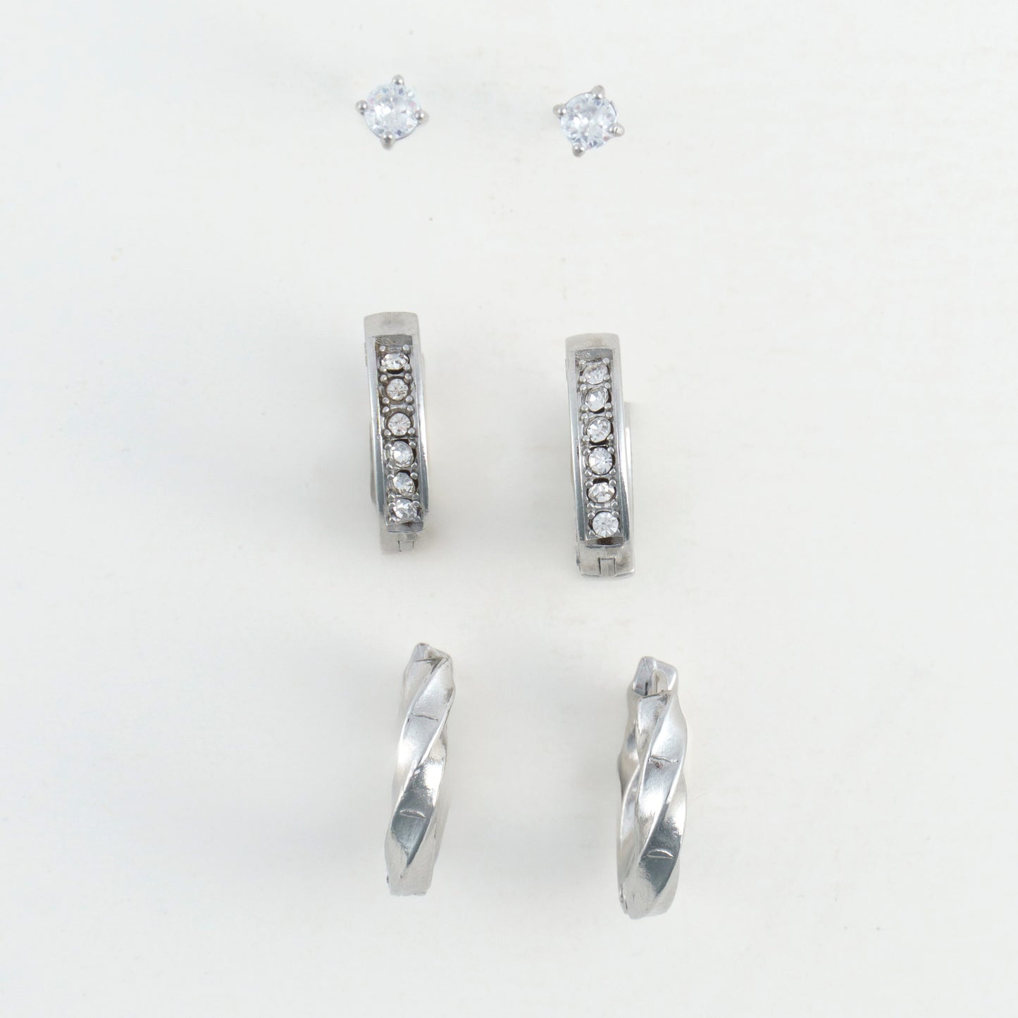 Narelle Waterproof Pave Hoop Earring Trio