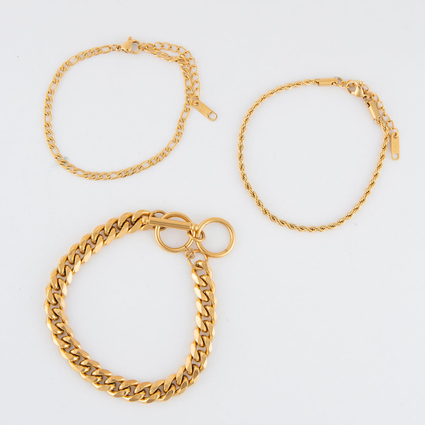 Narelle Waterproof Figaro Chain Bracelet Set