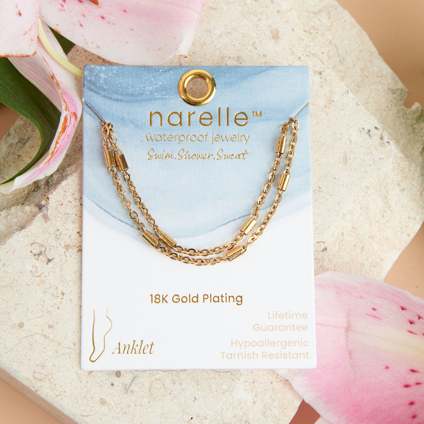 Narelle Waterproof Dainty Bar Anklet