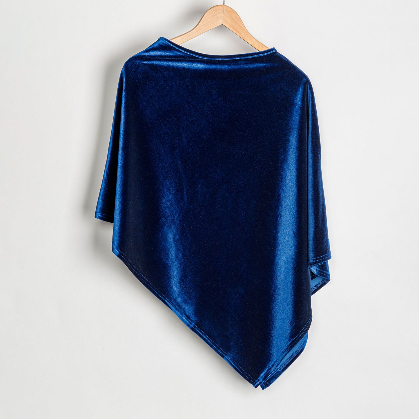 Royal Blue One Size Velvet Poncho