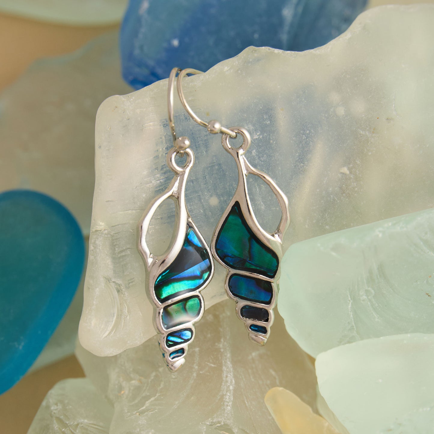 Abalone Icon Drop Earrings