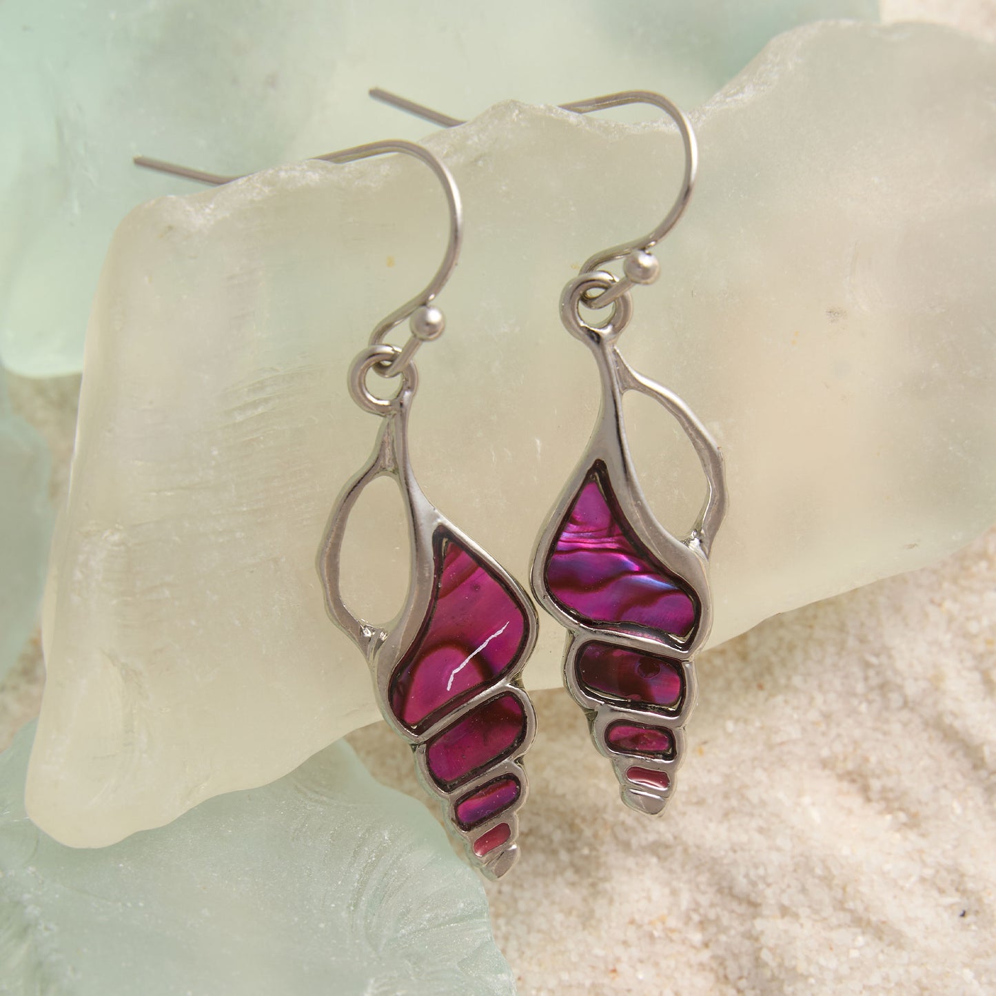 Abalone Icon Drop Earrings