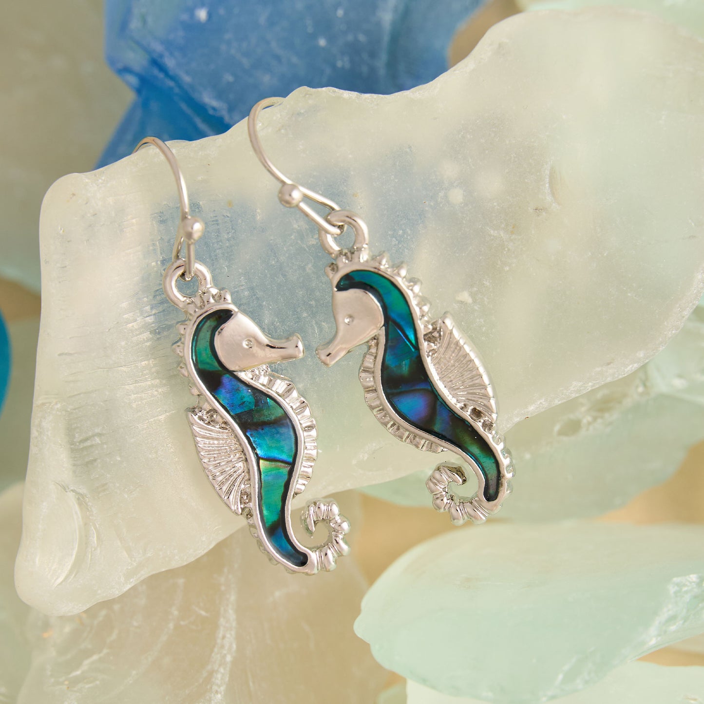 Abalone Icon Drop Earrings