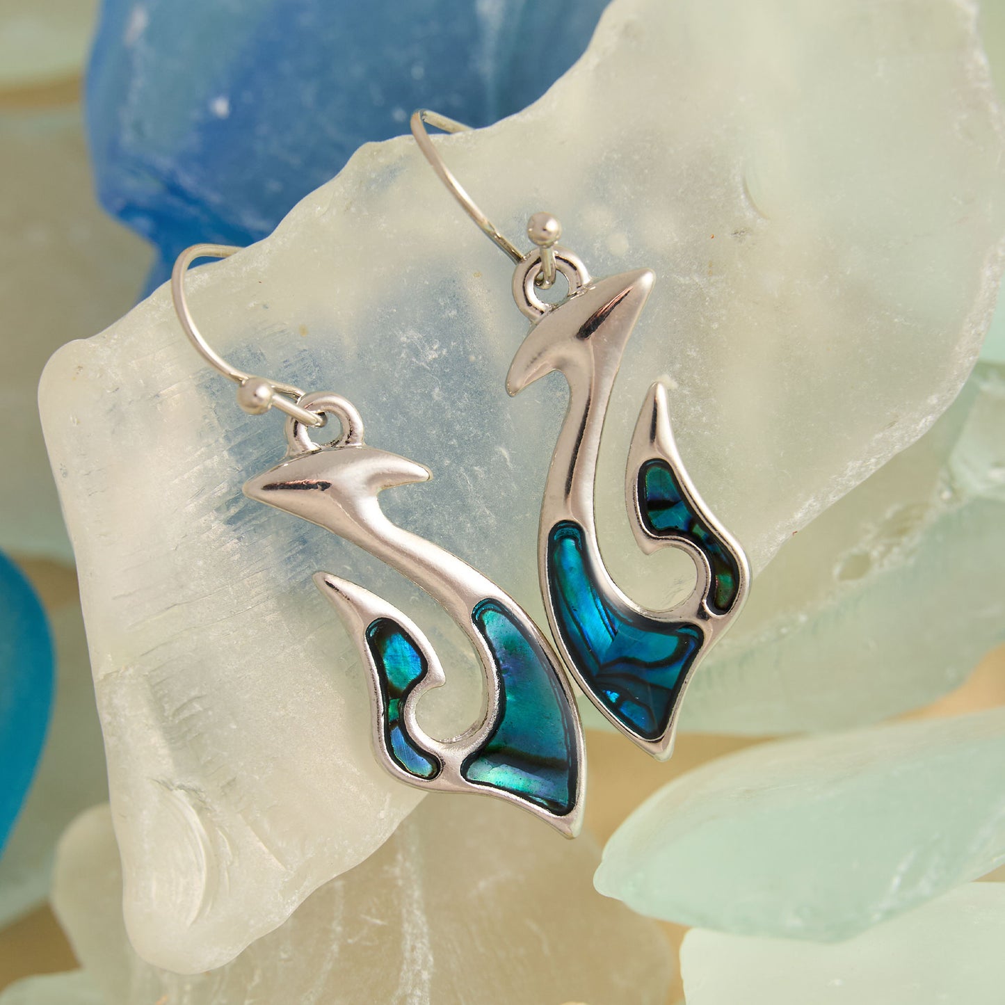 Abalone Icon Drop Earrings