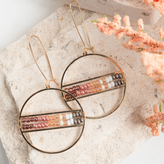 Aurelia Hoop Seed Bead Earrings