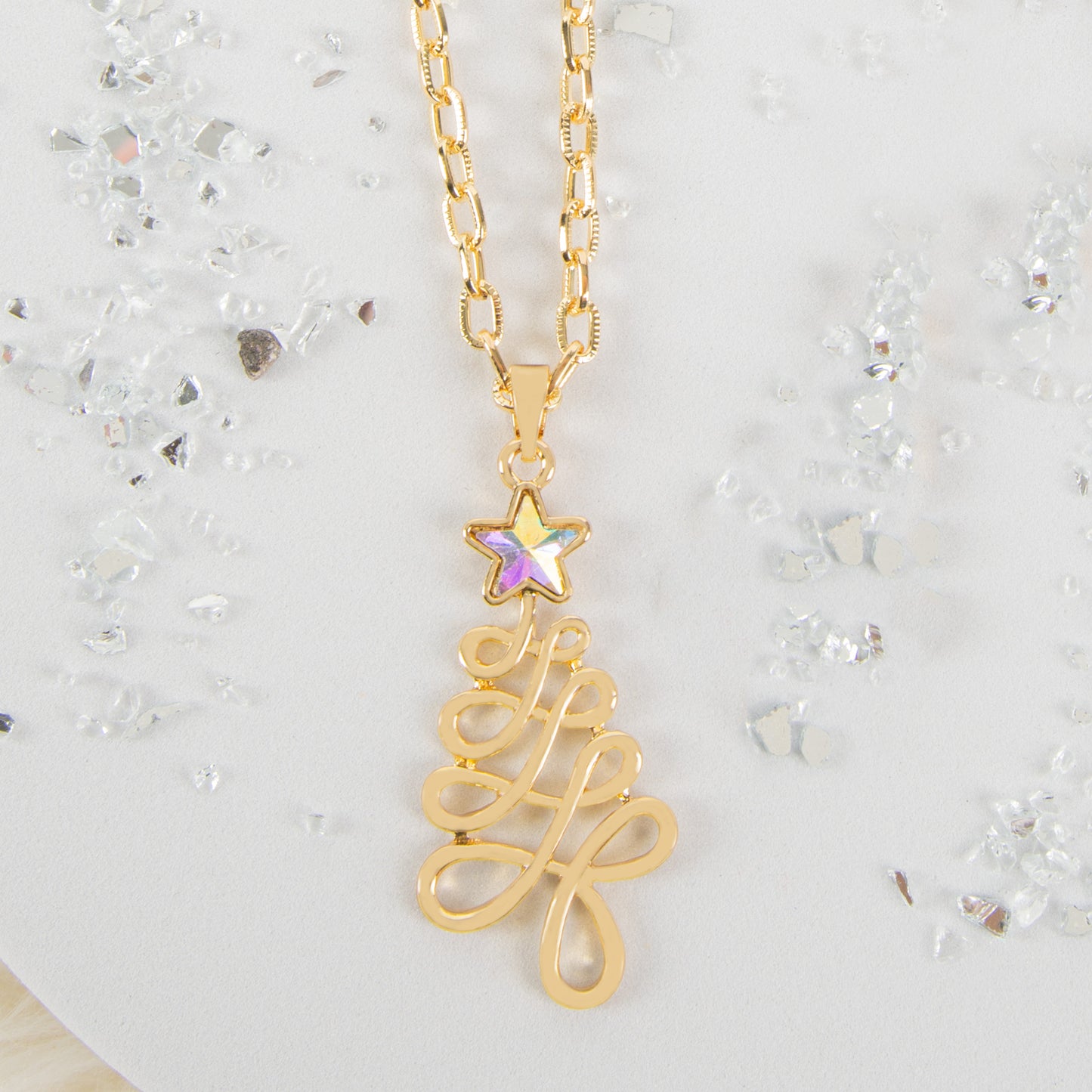 Angelica Holiday Christmas Tree Pendant Necklace