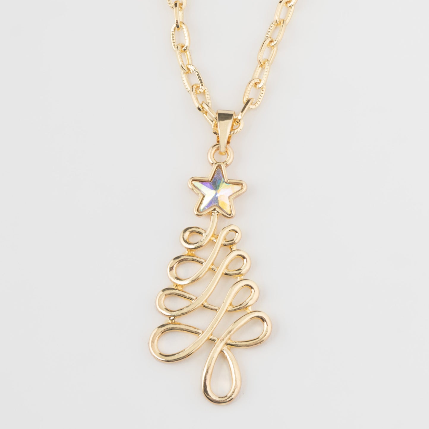 Angelica Holiday Christmas Tree Pendant Necklace