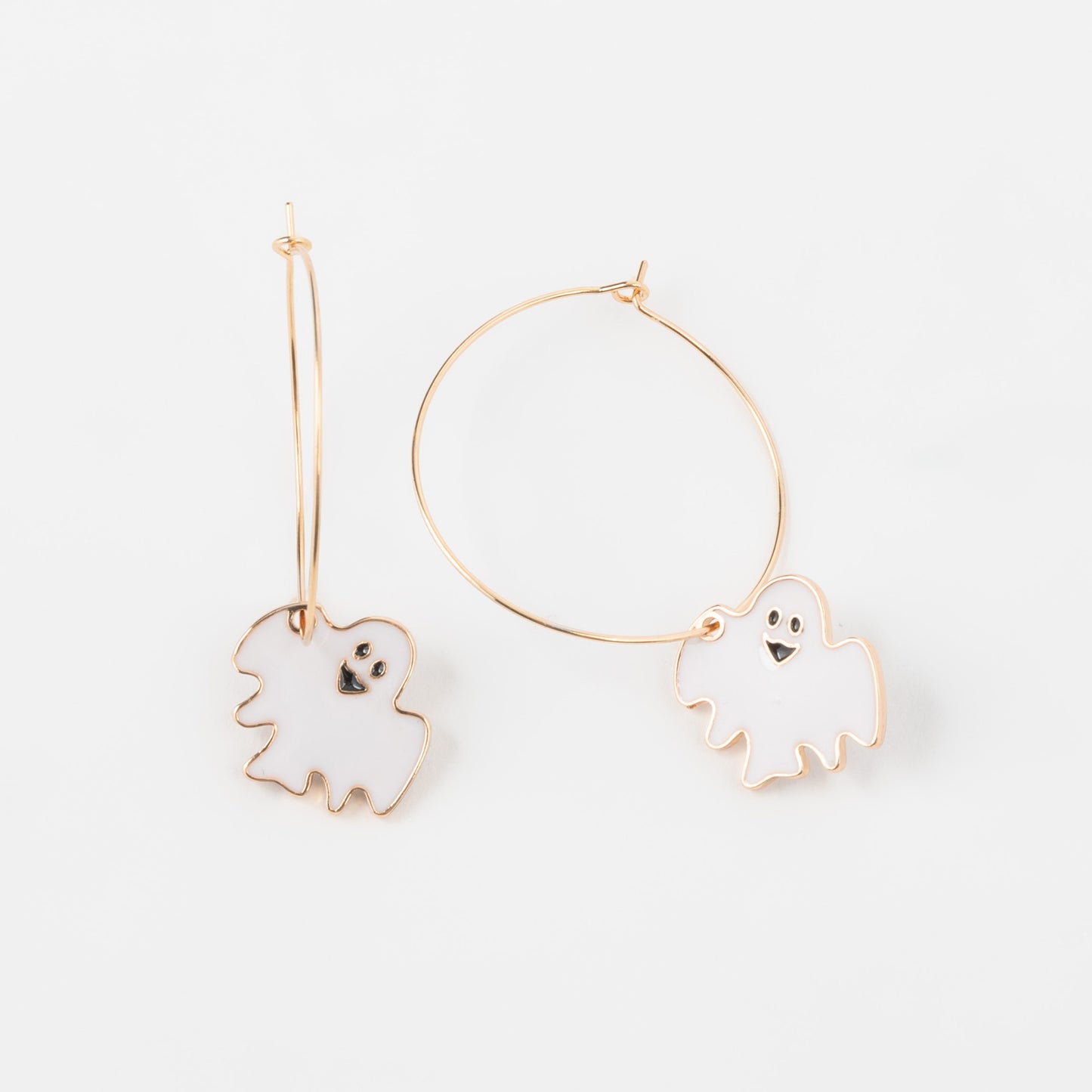 Halloween Ghost Charm Hoop Earrings