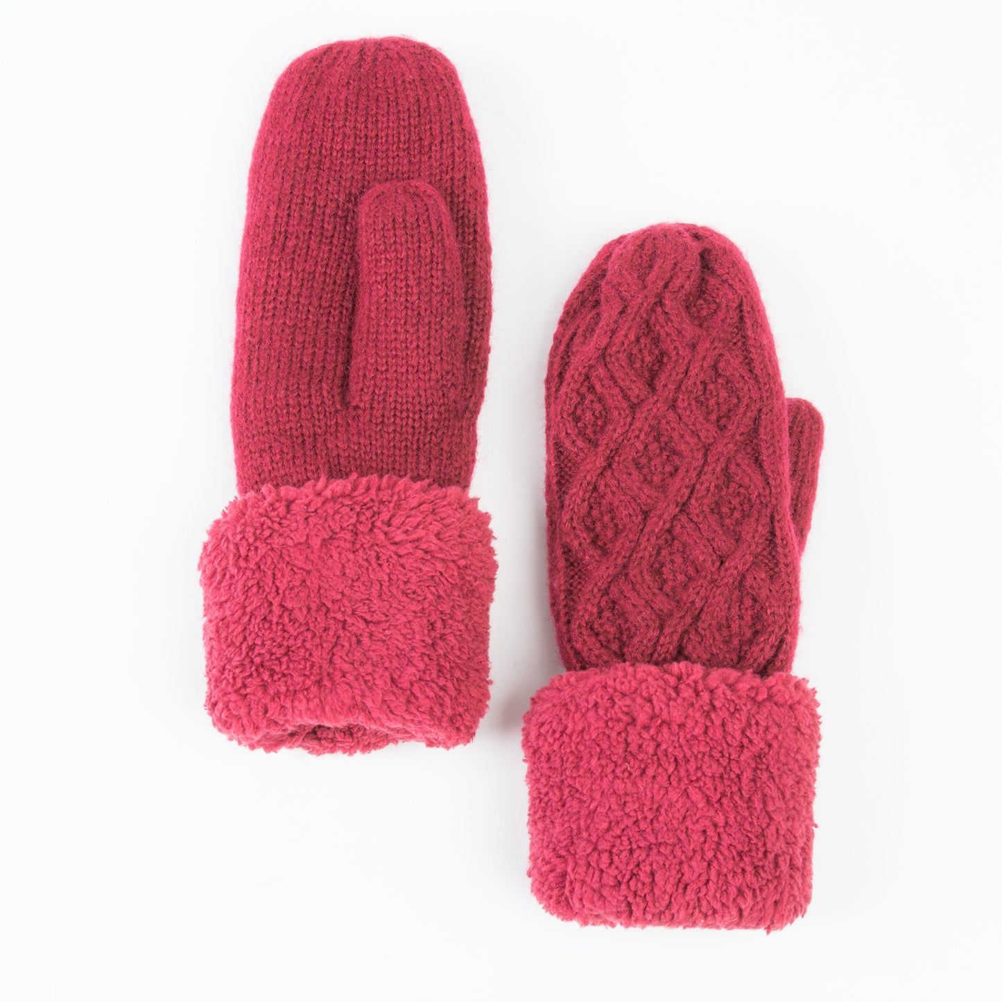 Brittin Knit Sherpa Cuff Mittens