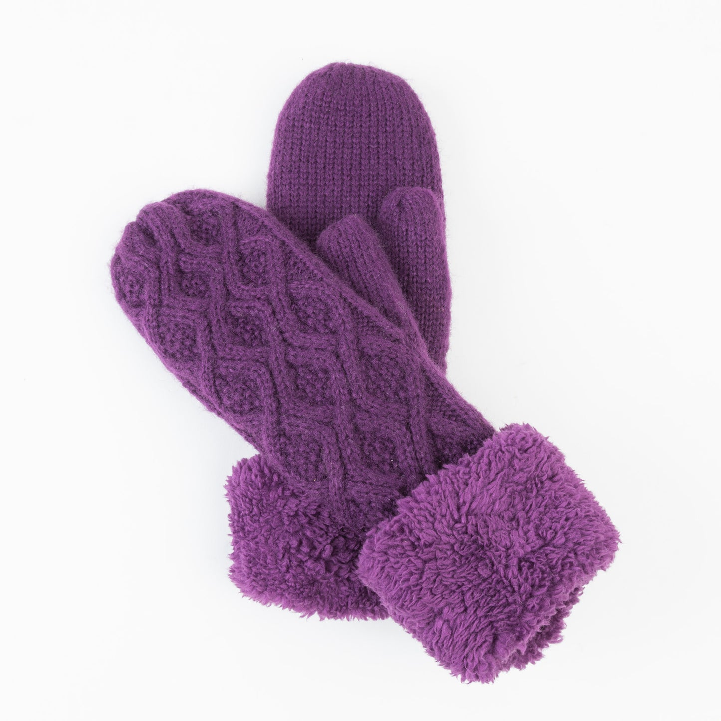 Brittin Knit Sherpa Cuff Mittens