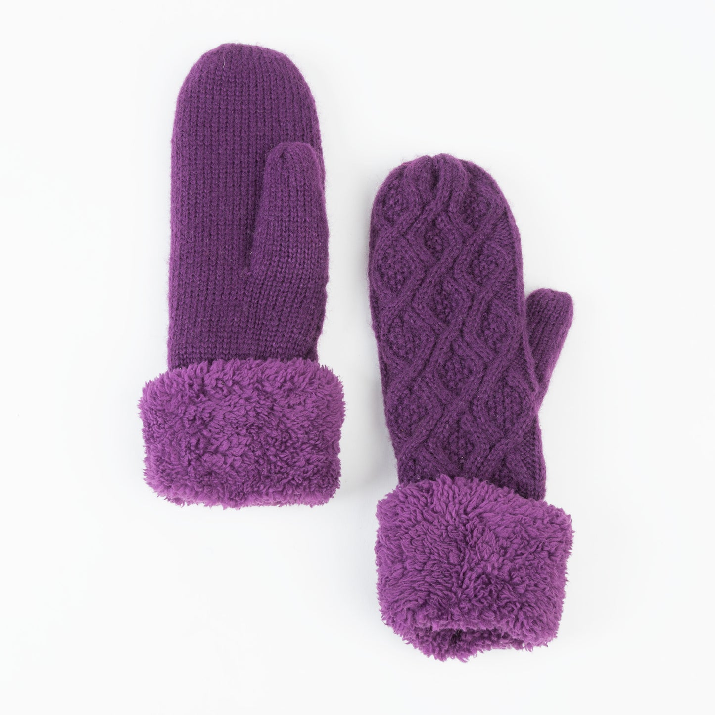 Brittin Knit Sherpa Cuff Mittens