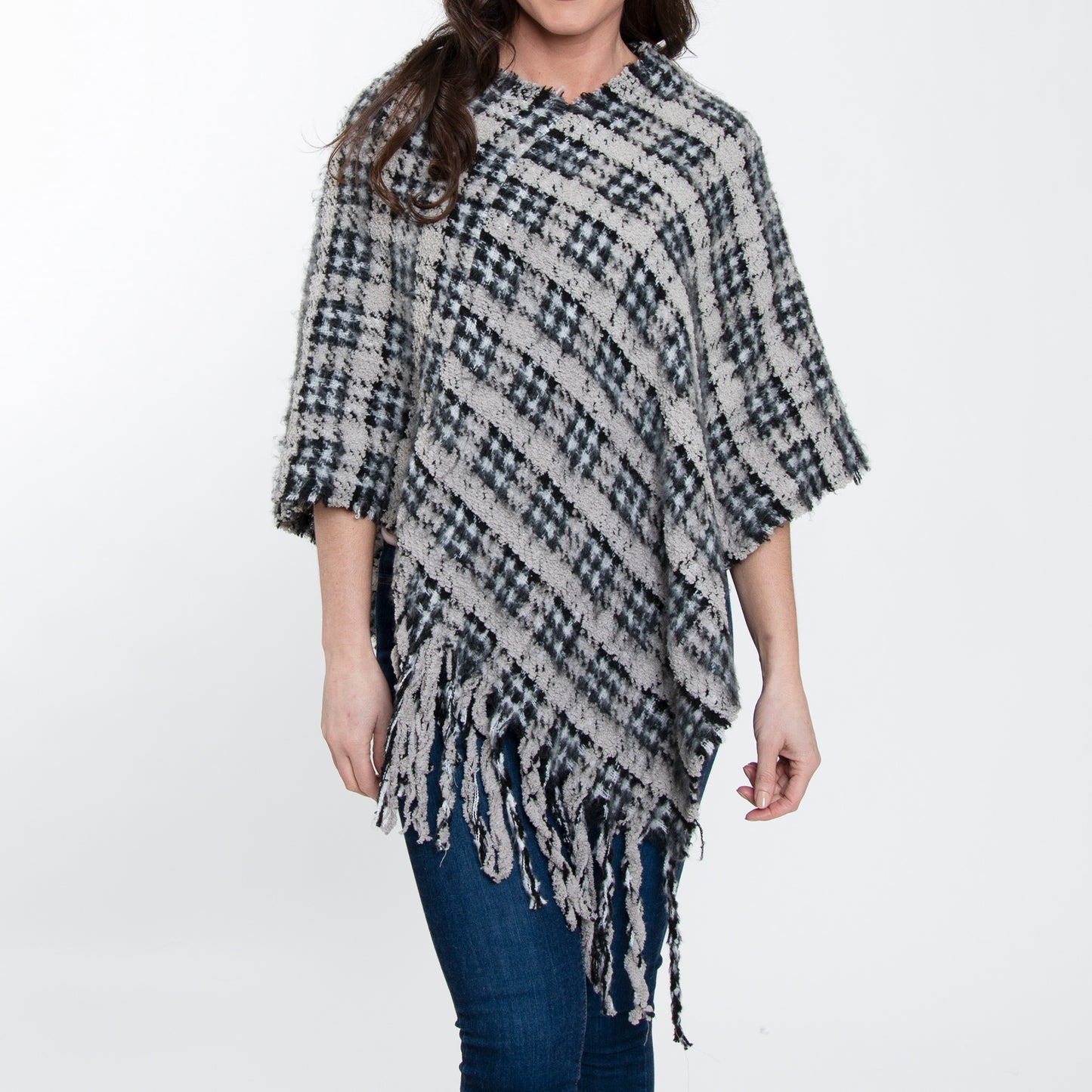 Winter Jude One Size Herringbone Poncho