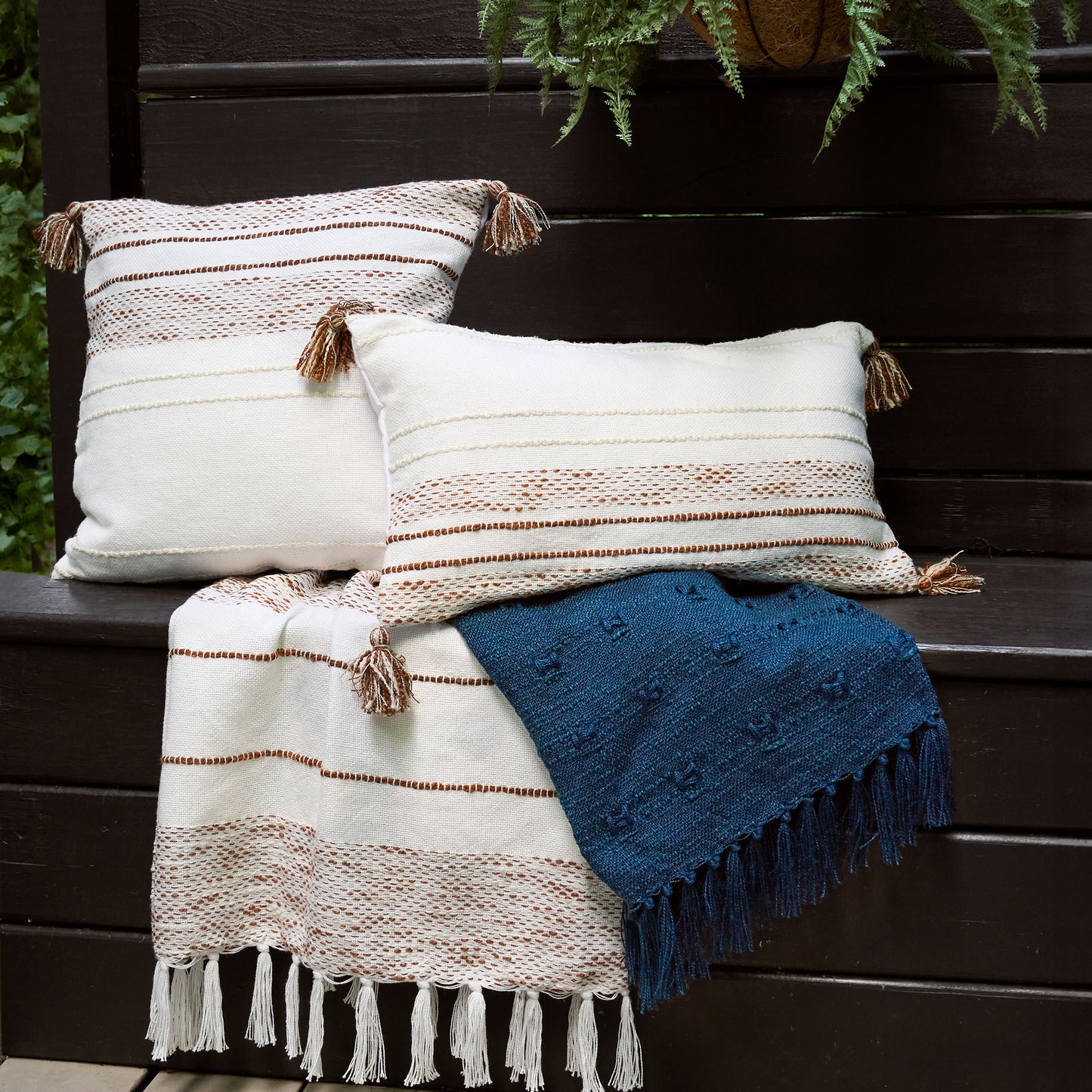 Romy 50x70" Indoor/Outdoor Recycled Woven Throw Blanket