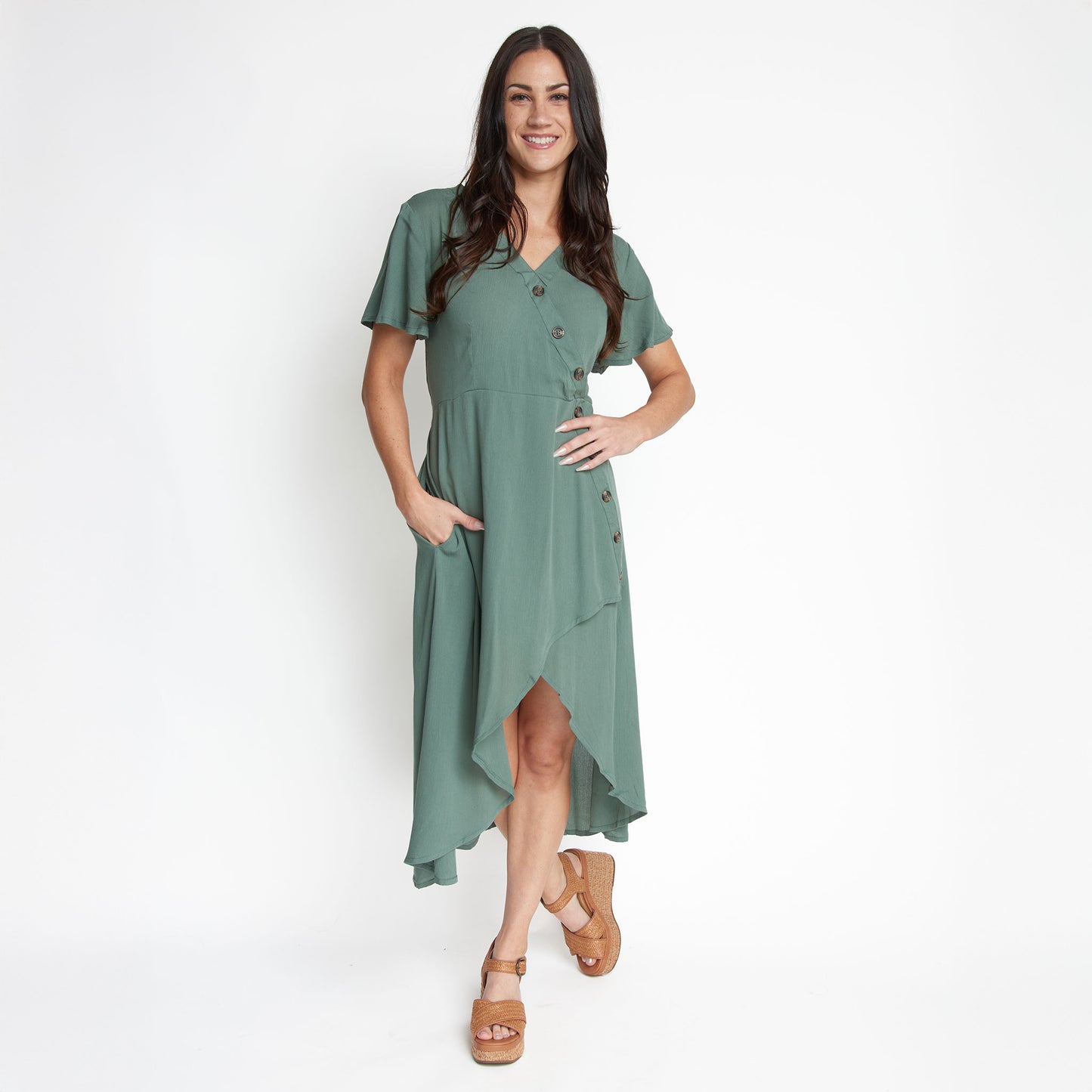 Ayanna V-Neck Short Sleeve Dress