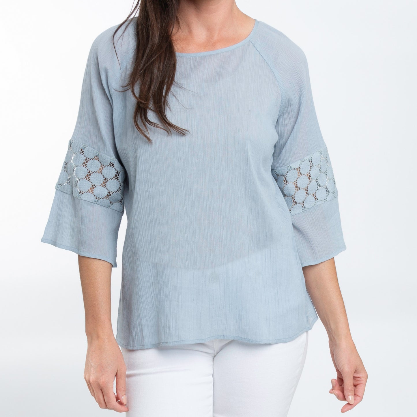 Skylah Celestial Blue Raglan Sleeve Blouse