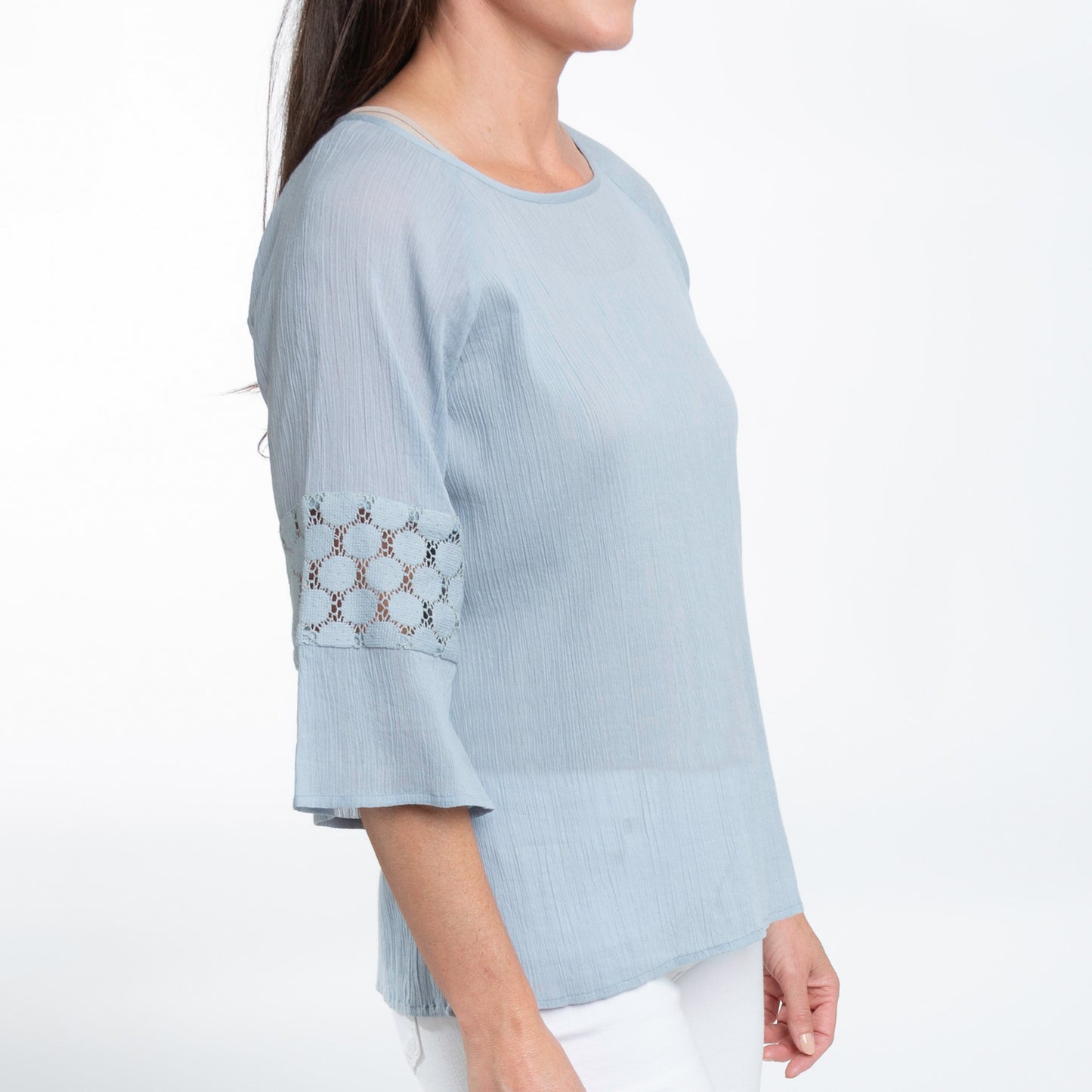 Skylah Celestial Blue Raglan Sleeve Blouse