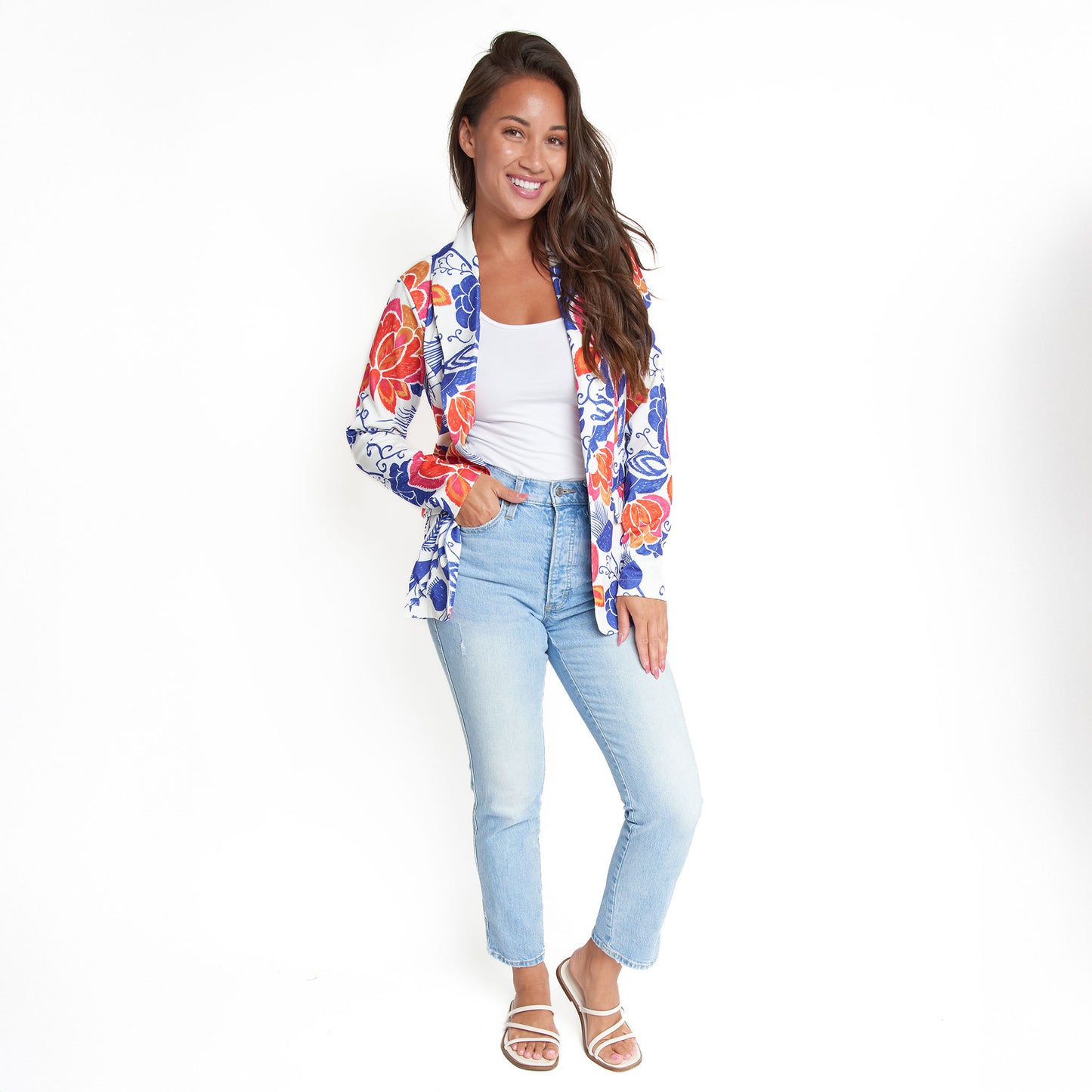 Gemma Stretch Long Sleeve Floral Blazer