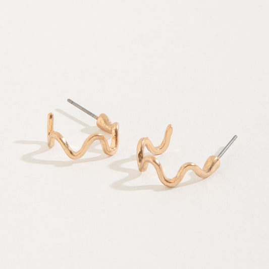 Wiggle Hoop Stud Buds Earrings