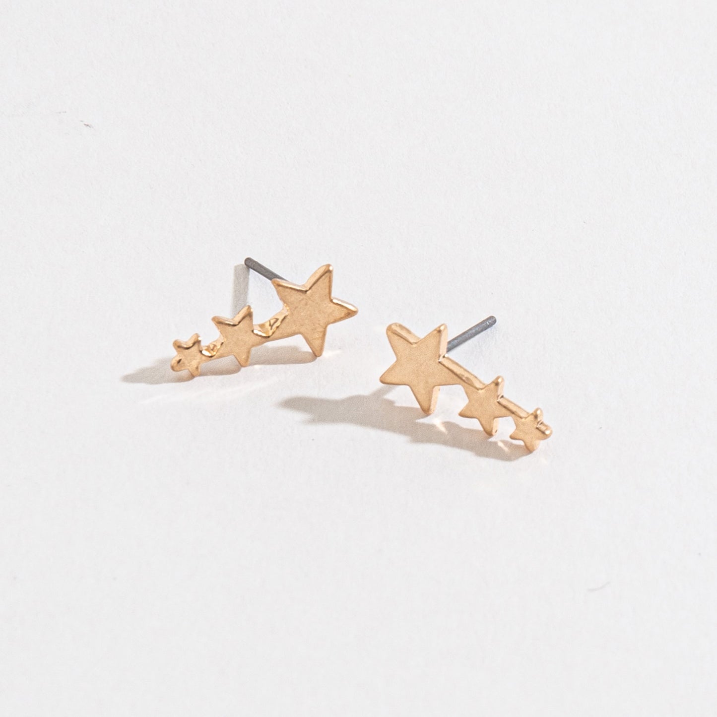 Shooting Stars Gold Stud Buds Earrings