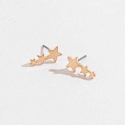 Shooting Stars Gold Stud Buds Earrings