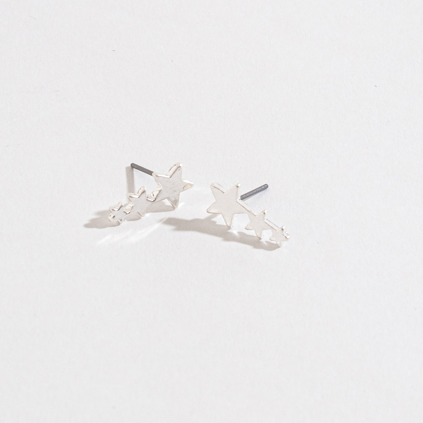 Shooting Stars Silver Stud Buds Earrings