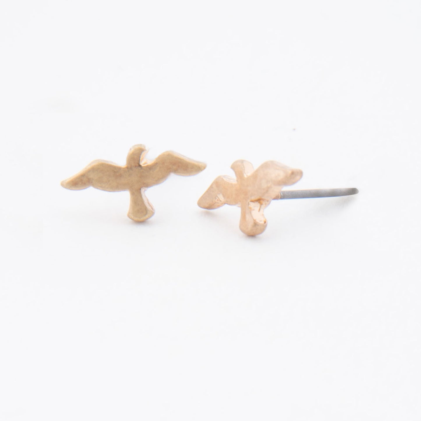 Seagull Gold Stud Bud Earrings