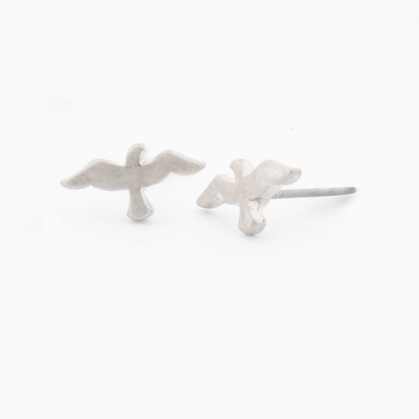 Seagull Silver Stud Bud Earrings