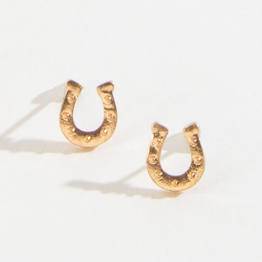 Horseshoe Gold Stud Buds Earrings