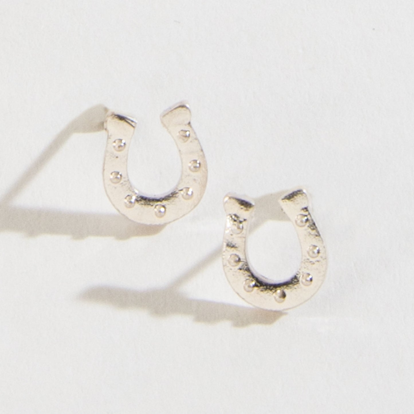 Horseshoe Silver Stud Buds Earrings