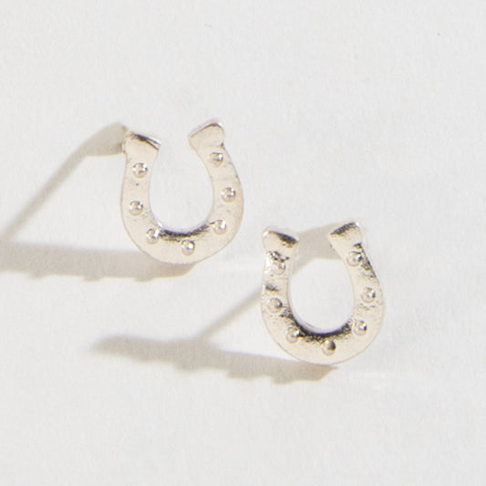 Horseshoe Silver Stud Buds Earrings