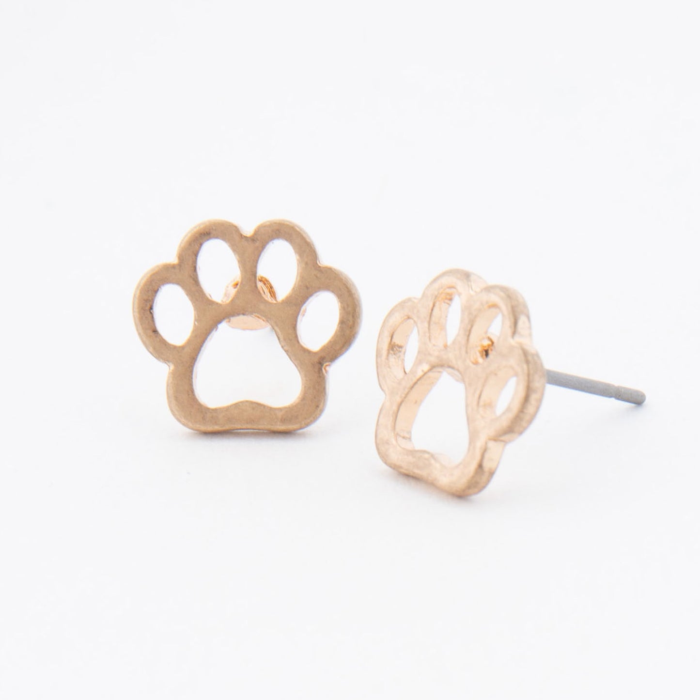 Paw Gold Stud Bud Earrings