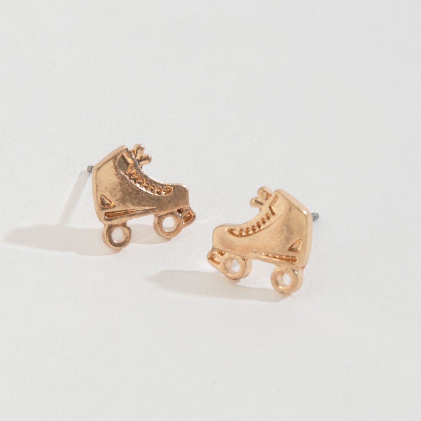 Roller Skates Gold Stud Buds Earrings