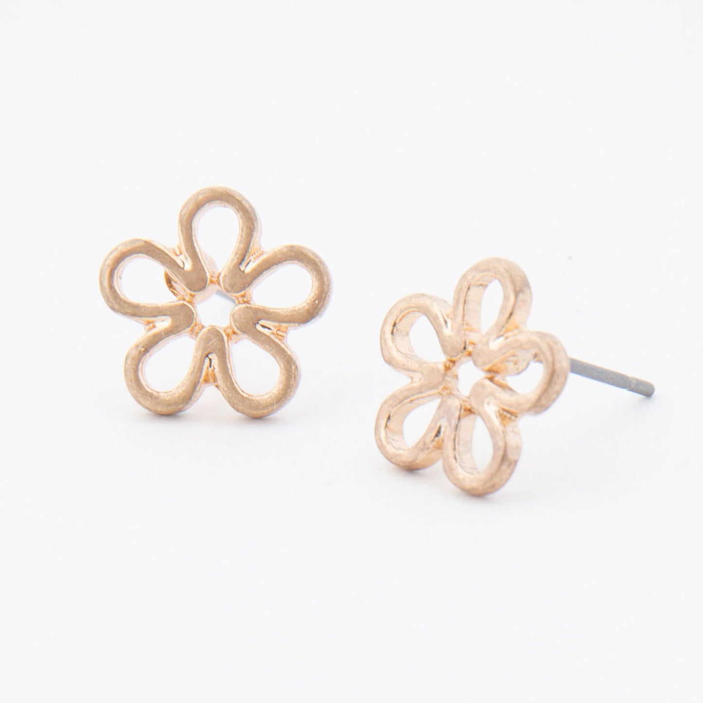 Flower Gold Stud Bud Earrings