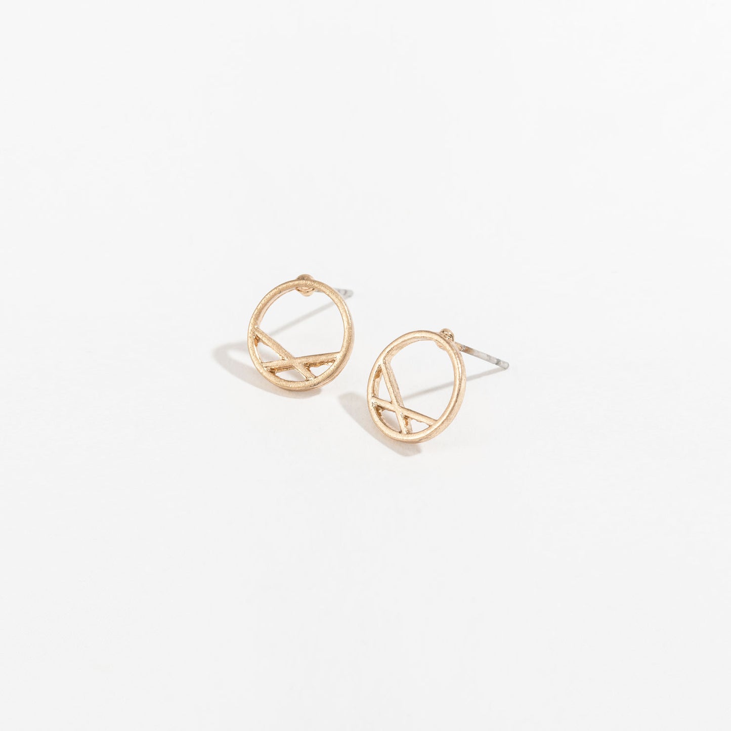 Circle Gold Stud Buds Earrings