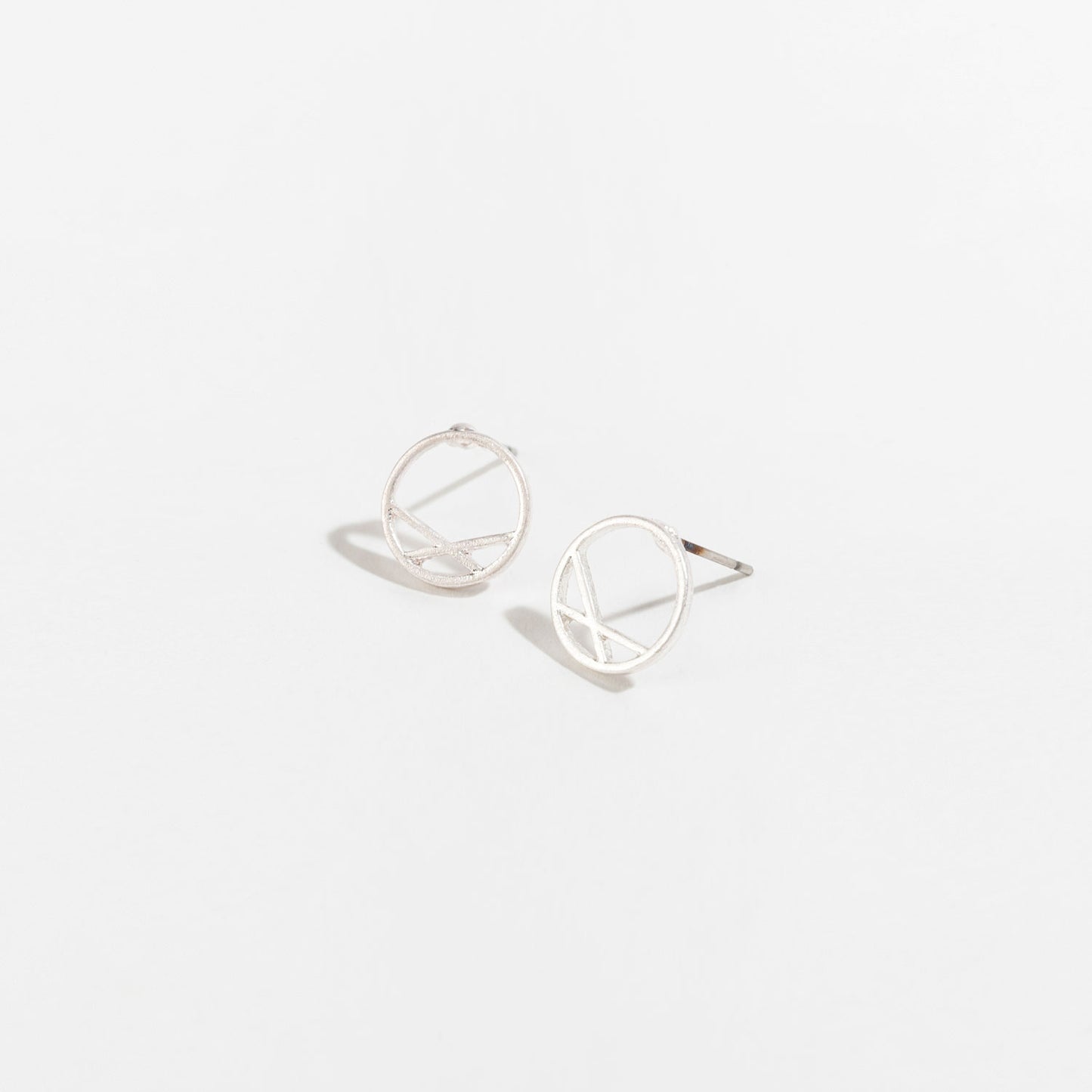 Circle Silver Stud Buds Earrings