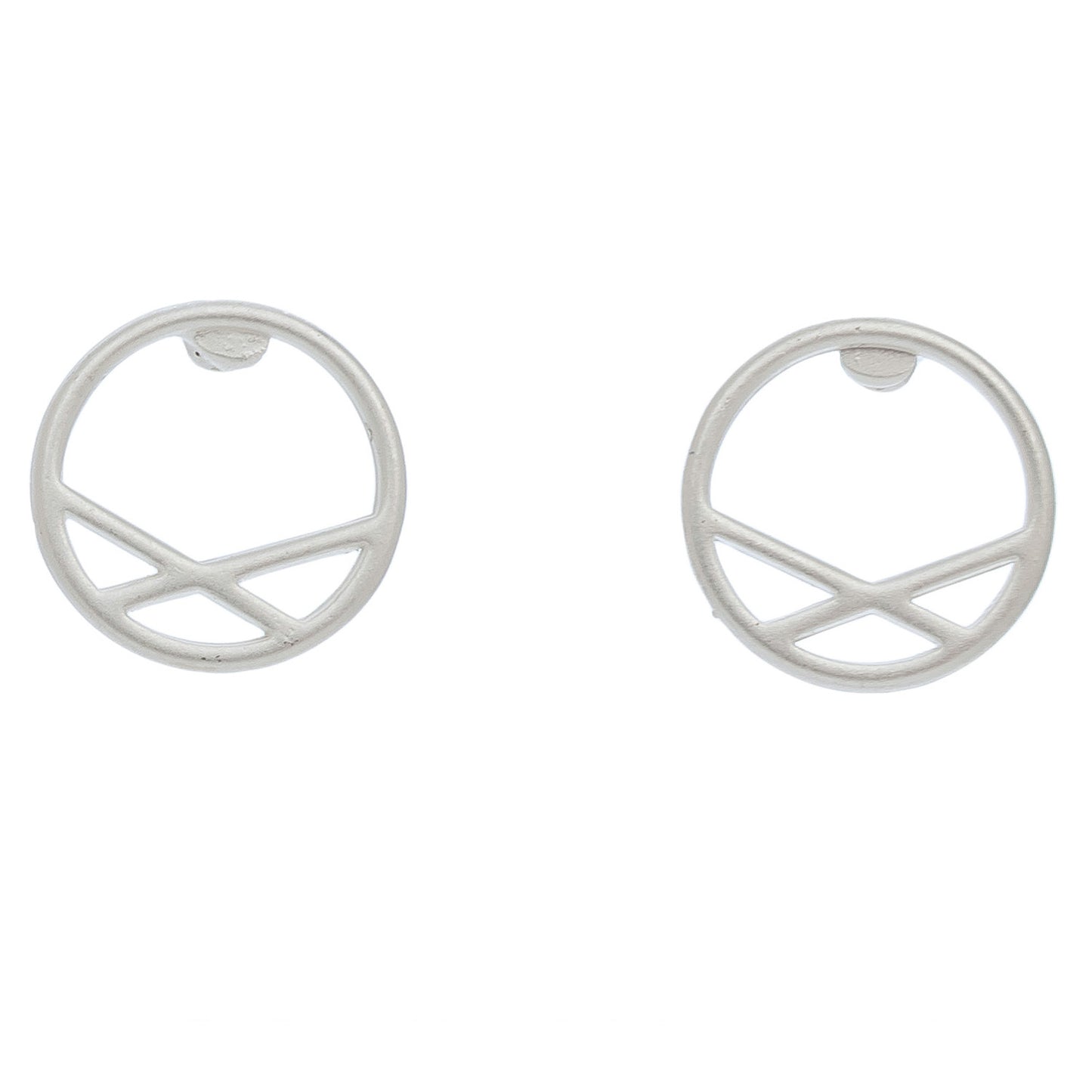 Circle Silver Stud Buds Earrings