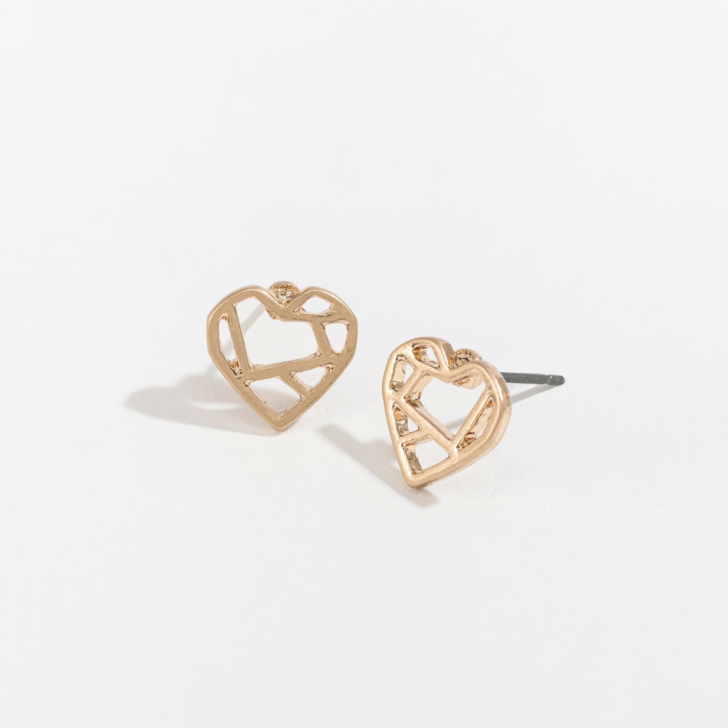 Heart Gold Stud Buds Earrings