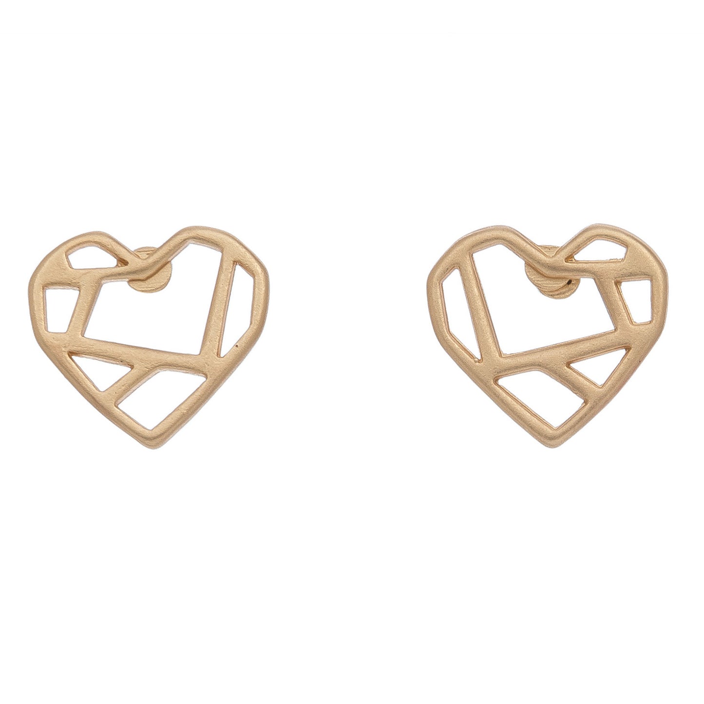 Heart Gold Stud Buds Earrings