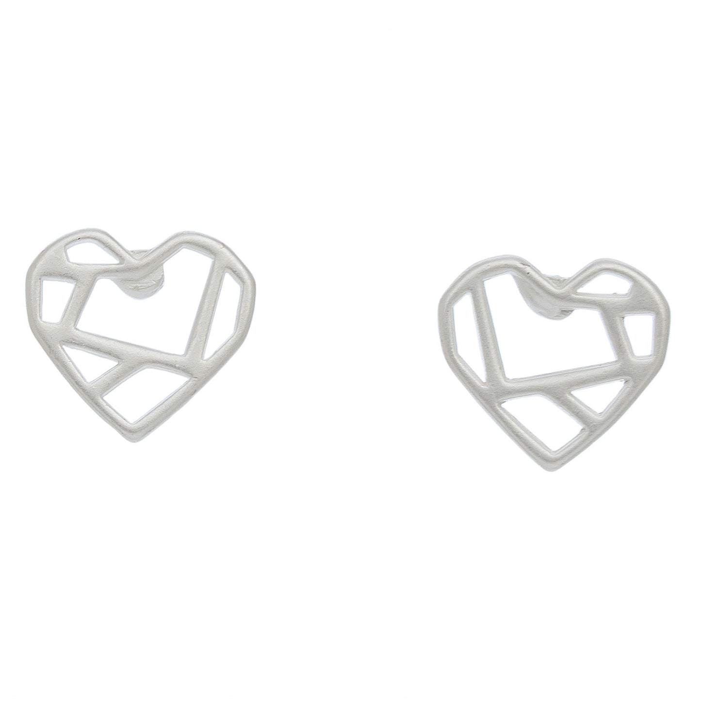 Heart Silver Stud Buds Earrings