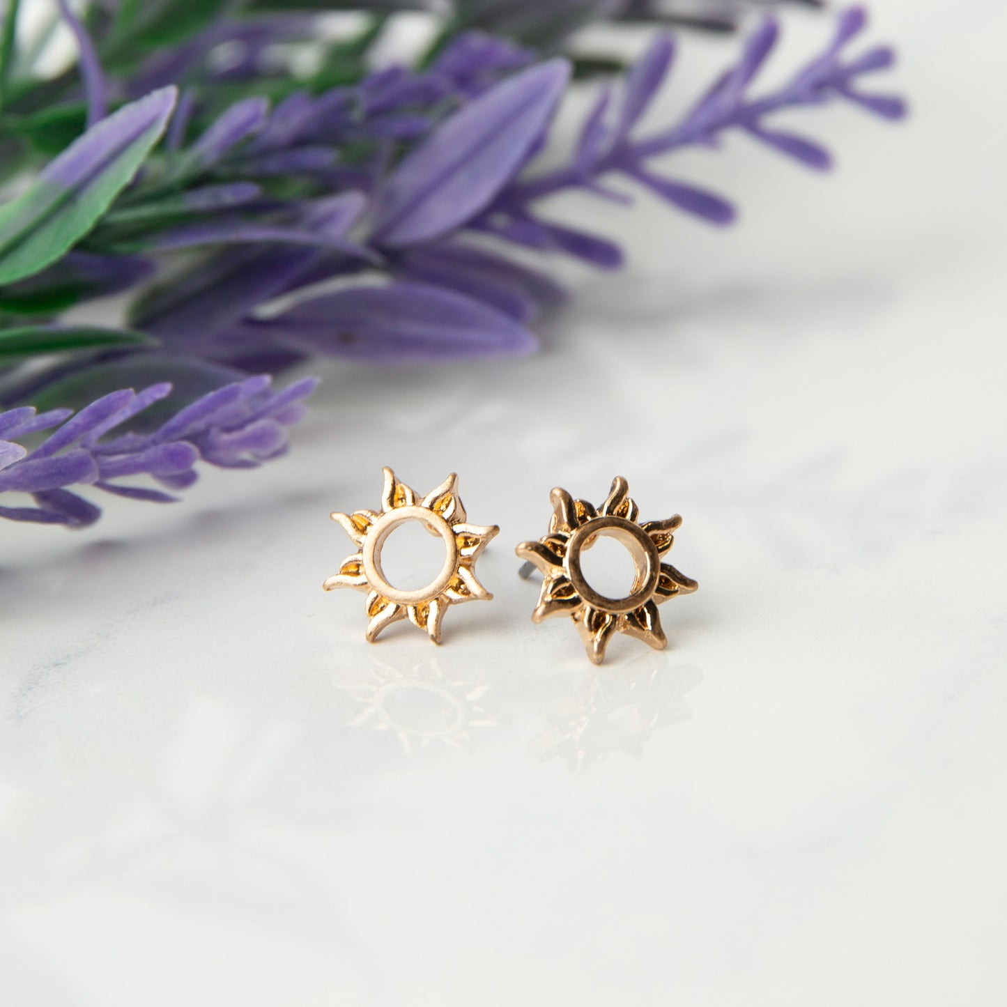 Sun Gold Stud Bud Earrings