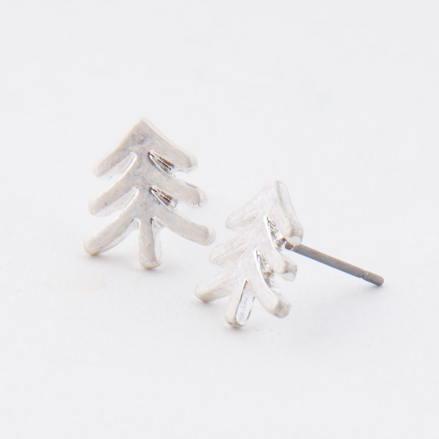 Tree Silver Stud Bud Earrings