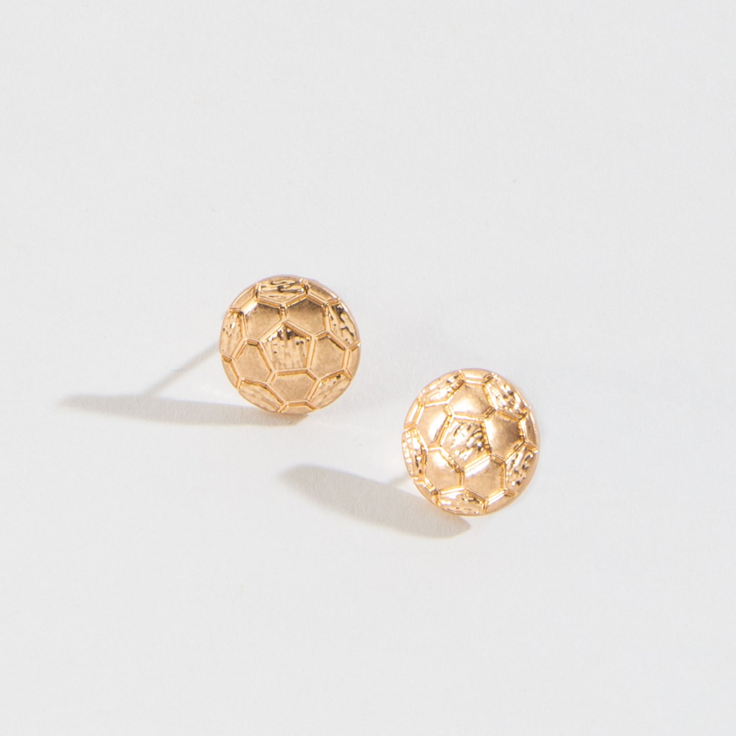 Soccer Ball Gold Stud Buds Earrings