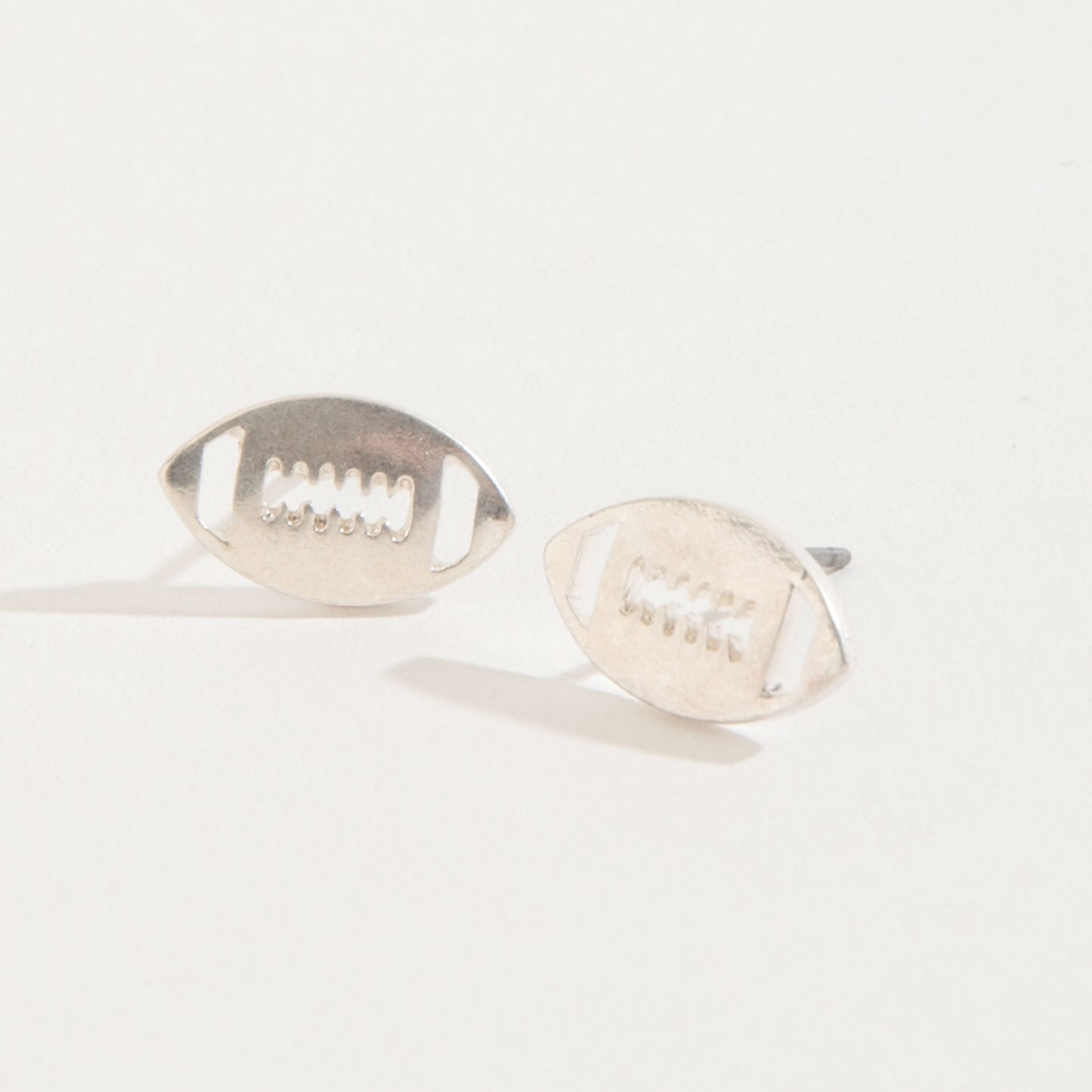 Football Silver Stud Buds Earrings