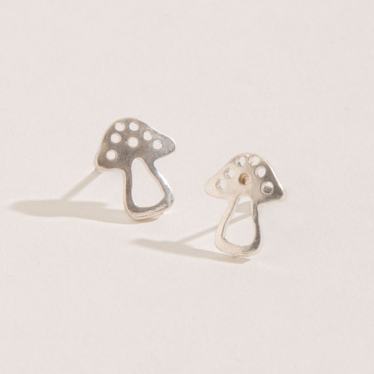 Mushroom Silver Stud Buds Earrings