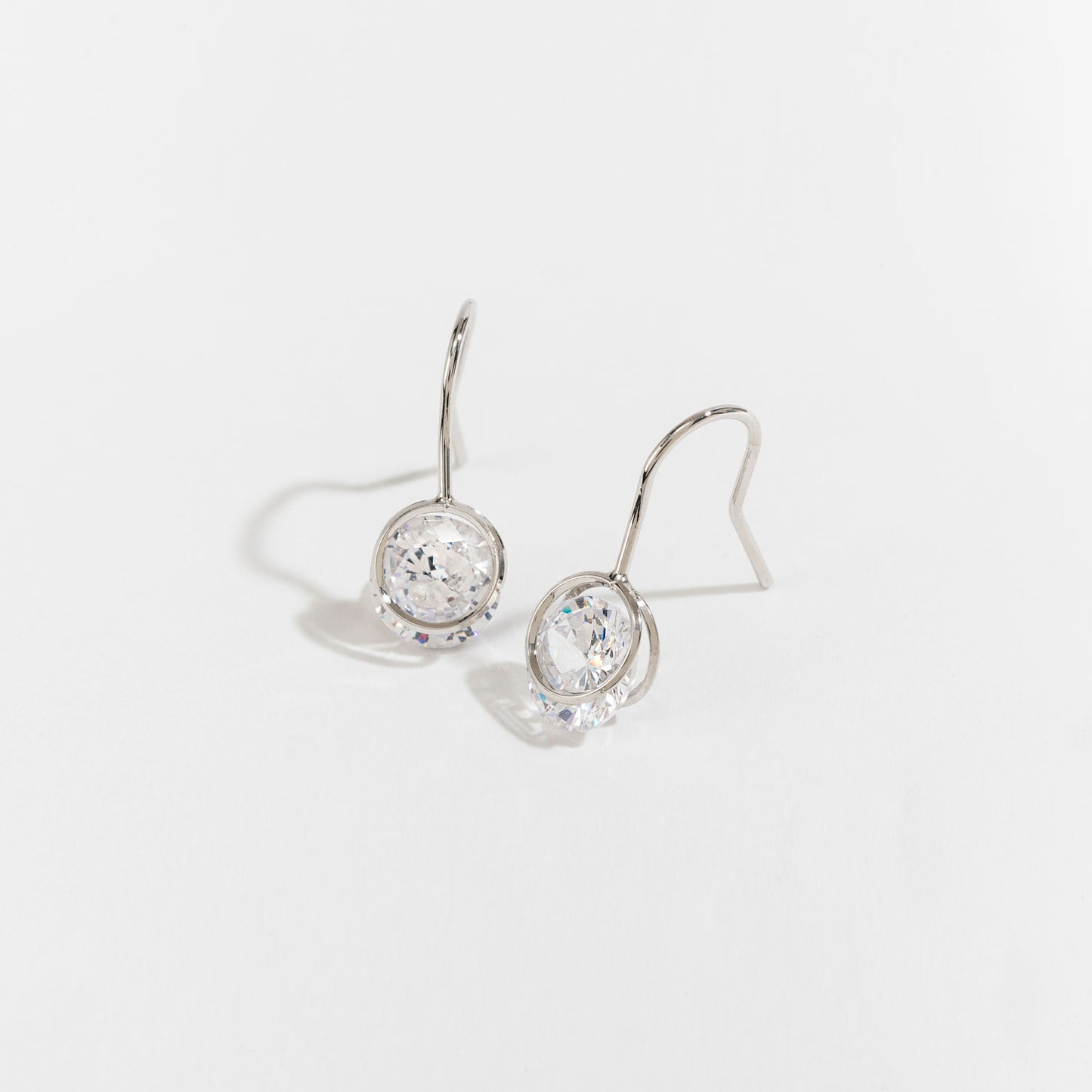 Cubic Zirconia Round Drop Earrings