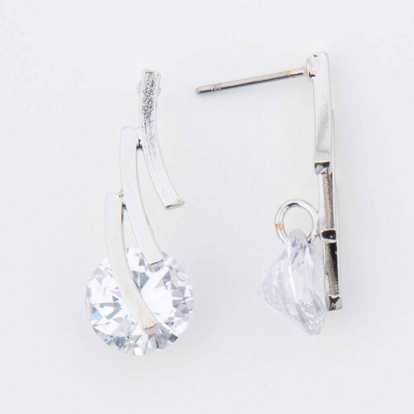 Linked Bar Cubic Zirconia Dazzler Drop Earrings