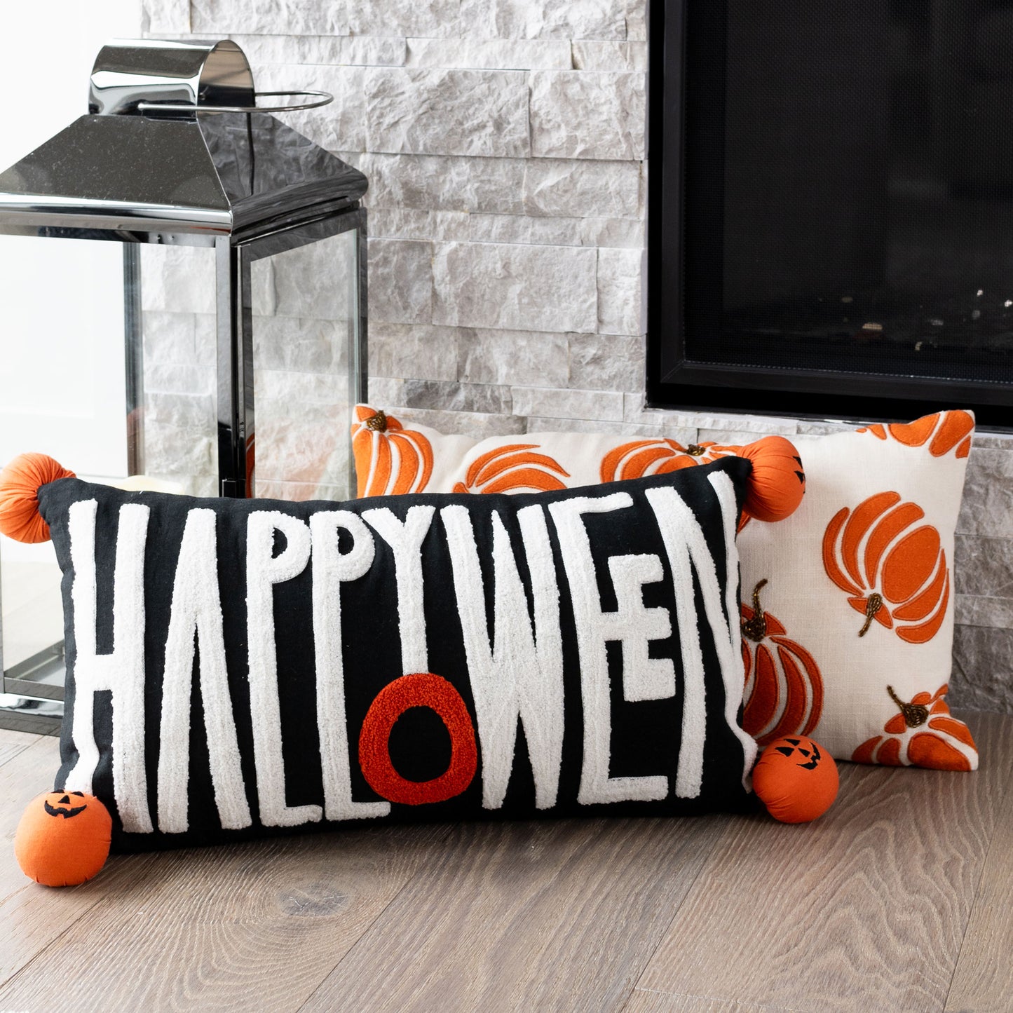 Happy Halloween 12x22 Embroidered Lumbar Pillow