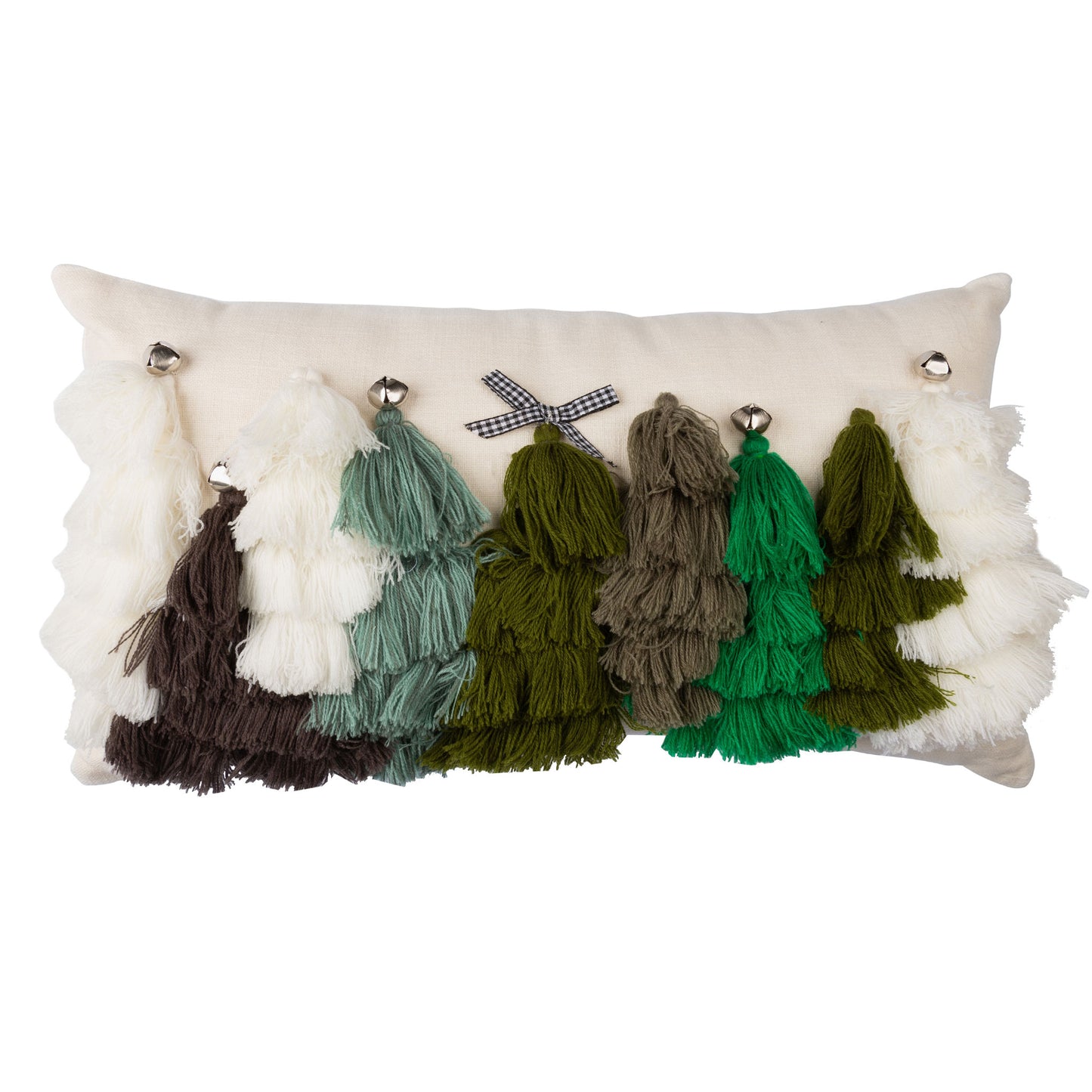 Christmas Tassel Trees 12x22 Lumbar Pillow