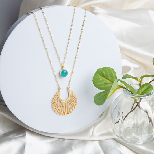 Ari 18k Gold Layered Reef Pendant Necklace